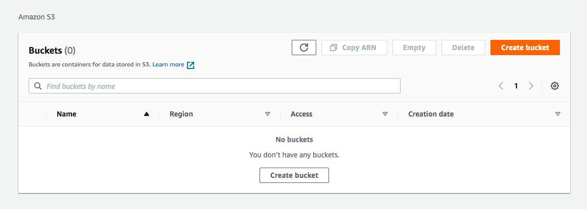 Create AWS S3 bucket